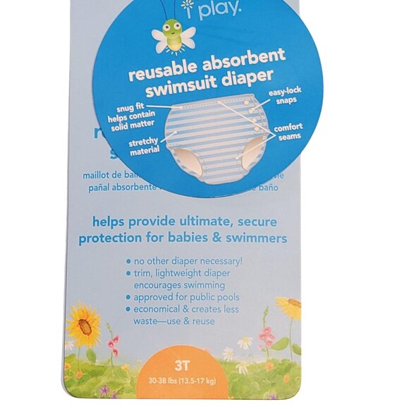 iPlay Swim Diaper Pink Toucan Print Size 3T – Reusable Baby Toddler Swimsuit Dia - Picture 6 of 7